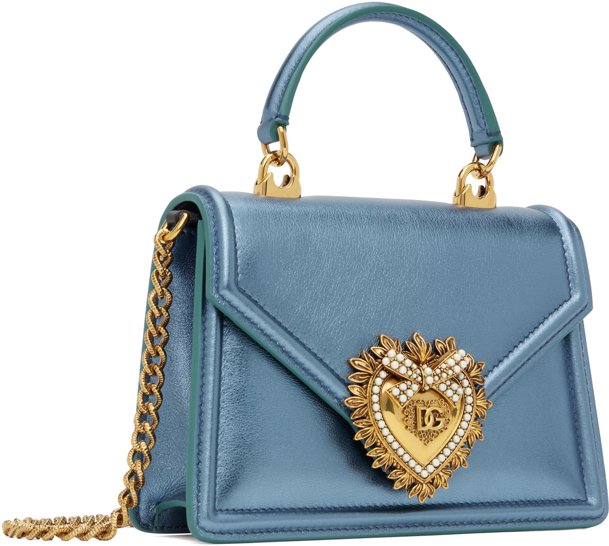 Dolce&Gabbana Blue Small Devotion Top Handle Bag Dolce & Gabbana