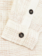 Kartik Research - Checked Kantha Silk-Gauze Overshirt - Neutrals