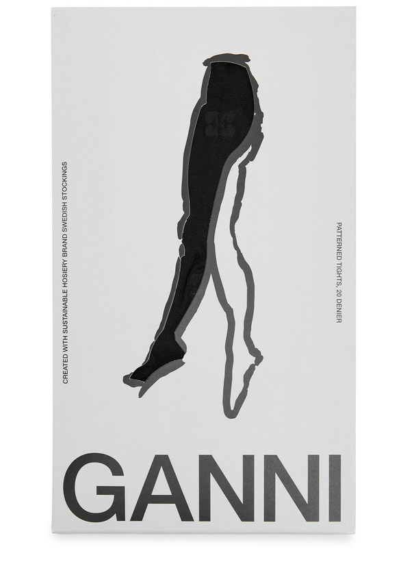 Photo: Ganni Logo-embroidered Lace Tights Black