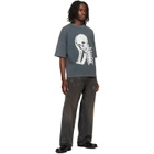 Palm Angels Gray Skull Loose T-shirt
