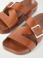 LOEWE - Paula's Ibiza Ease Buckled Leather Slides - Brown