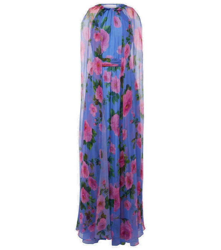 Photo: Carolina Herrera Floral caped halterneck silk gown