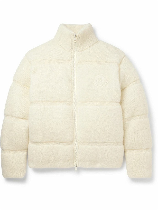 Photo: Moncler - Logo-Appliquéd Quilted Knitted Down Jacket - Neutrals