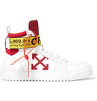 Off-White - Industrial Full-Grain Leather, Suede and Ripstop High-Top Sneakers - Men - White