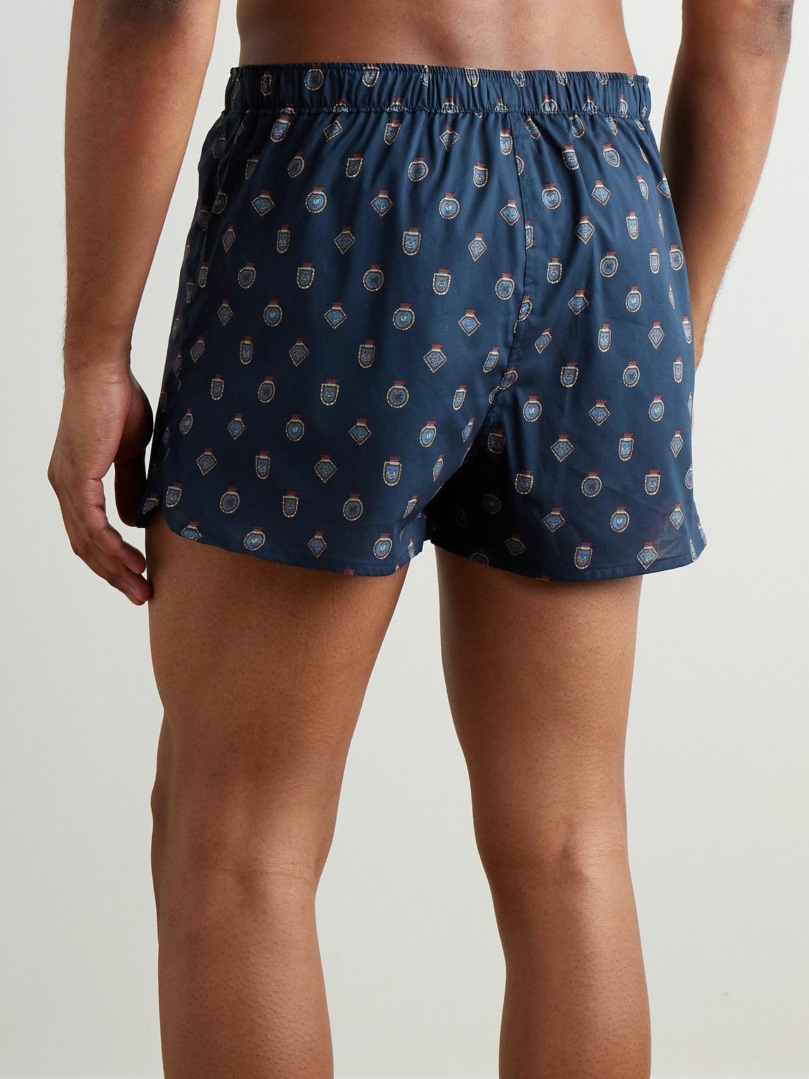 Derek Rose - Ledbury 83 Slim-Fit Printed Cotton Boxer Shorts - Blue