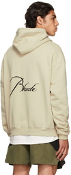 Rhude SSENSE Exclusive Taupe Script Hoodie