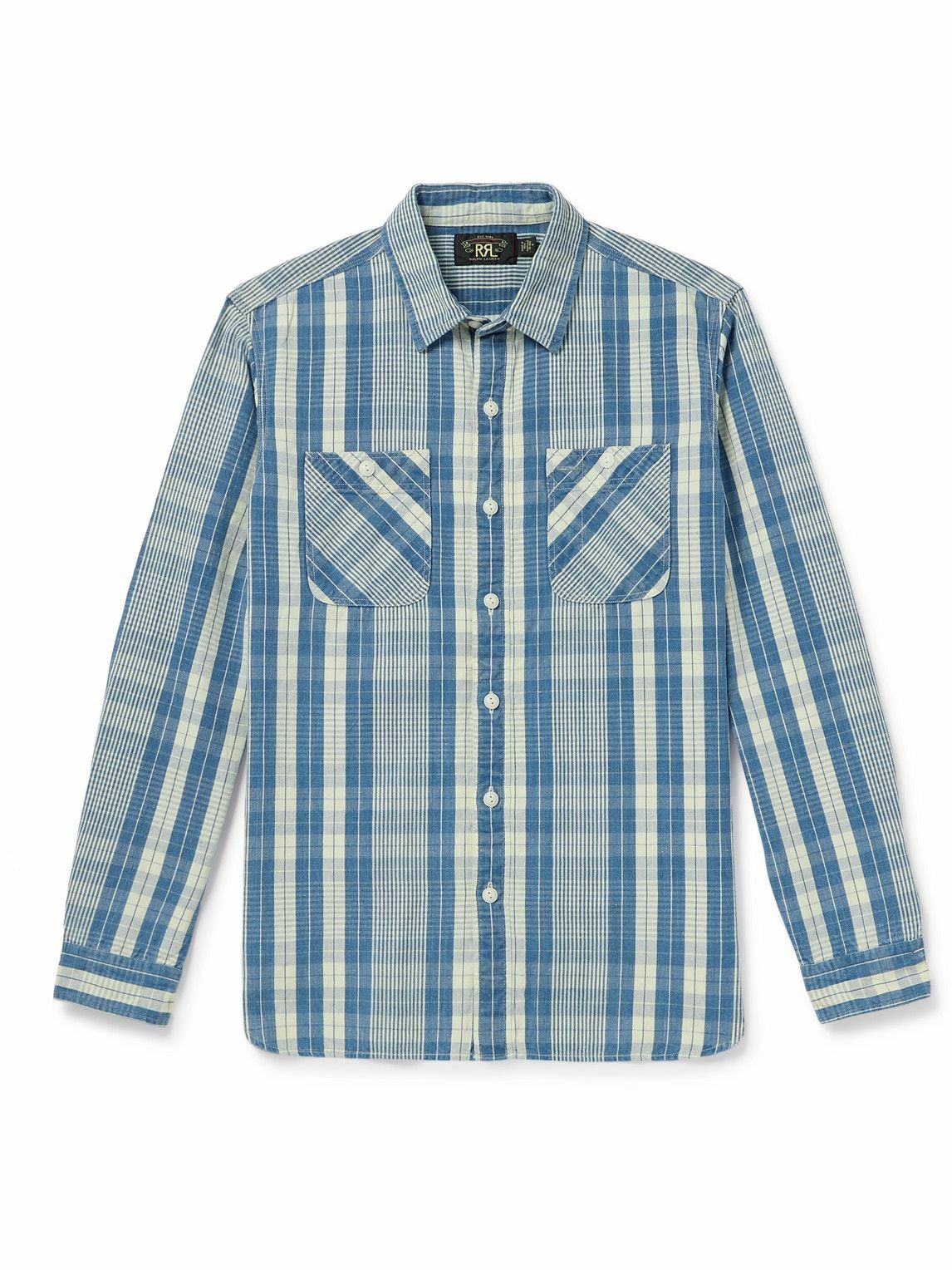 トップス Polo Ralph Lauren FARRELL Native Shirts RRL - Farrell Checked Cotton Shirt - Blue RRL