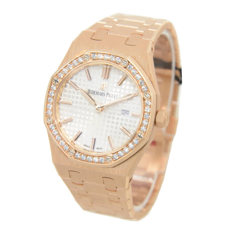 Audemars Piguet Royal Oak Silver Dial 18kt Rose Gold Ladies Watch 67651ORZZ1261OR01