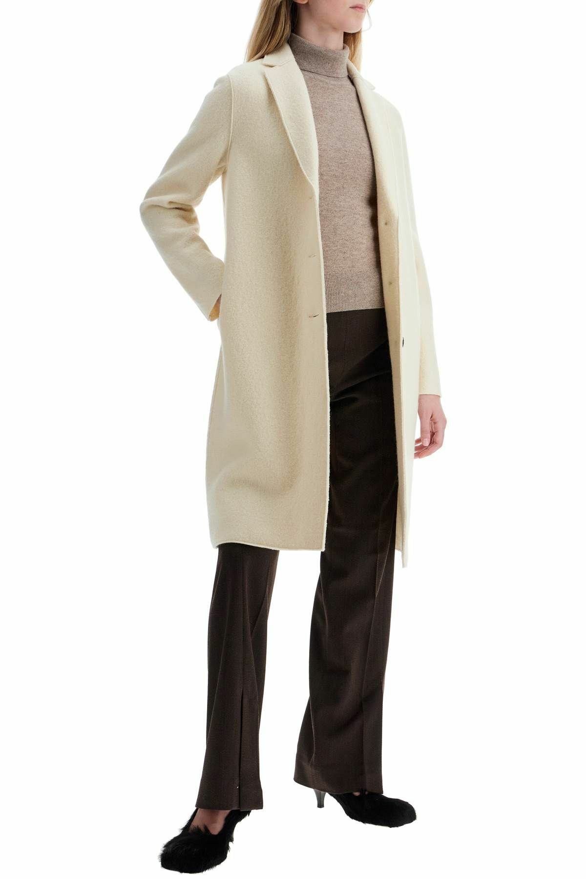 コート HARRIS WHARF LONDON single-breasted wool coat in boiled HARRIS WHARF LONDON single-breasted wool coat in boiled
