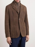 Canali - Bruma Layered Suede Jacket - Brown