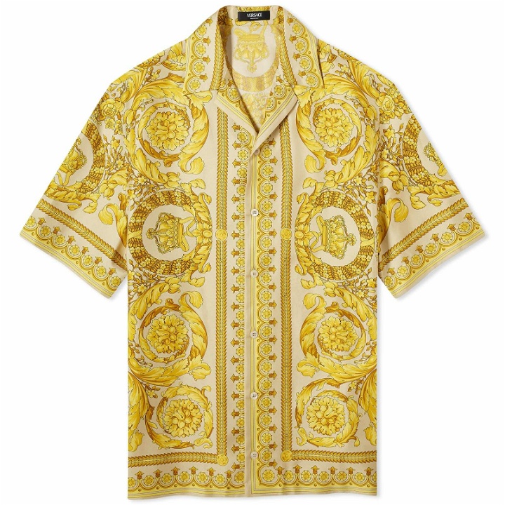 Photo: Versace Men's Baroque '92 Silk Vacation Shirt in Champagne