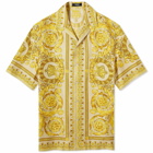 Versace Men's Baroque '92 Silk Vacation Shirt in Champagne