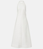 Róhe Halterneck cotton-blend poplin midi dress