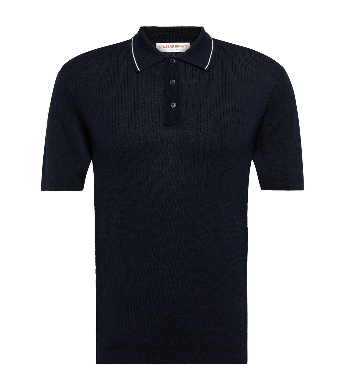 Ribbed Button Polo Shirt Brown main image 1