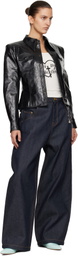 WILLY CHAVARRIA Black Chavela L/S Leather Shirt