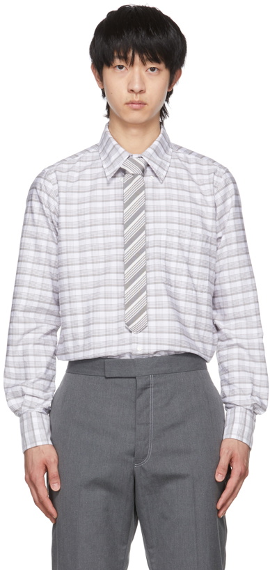 Photo: Thom Browne Grey Check Oxford Shirt