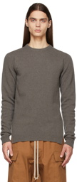 Rick Owens Grey Cashmere Biker Crewneck Sweater