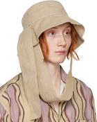 Jacquemus Beige Le Raphia 'Le Bob Bando' Bucket Hat