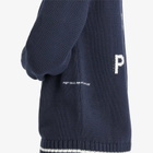 Pop Trading Company Men's Knitted Logo Crew Sweater in Navy