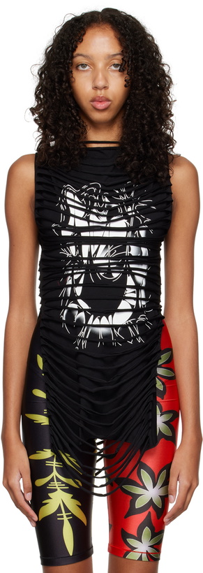 Photo: Sia Arnika Black Tooth Print Cut Tank Top