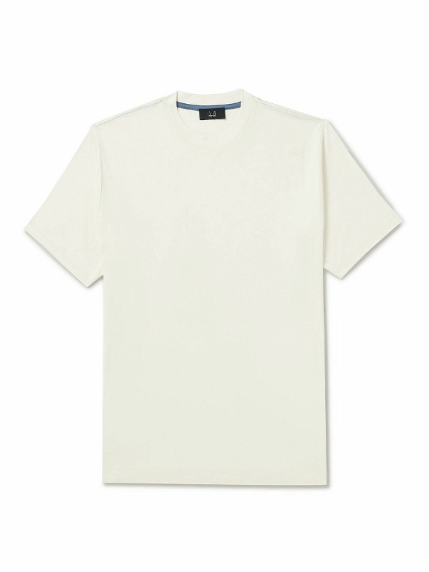 Photo: Dunhill - Cotton and Silk-Blend Jersey T-Shirt - White