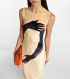Loewe Glove-print velvet jersey midi dress