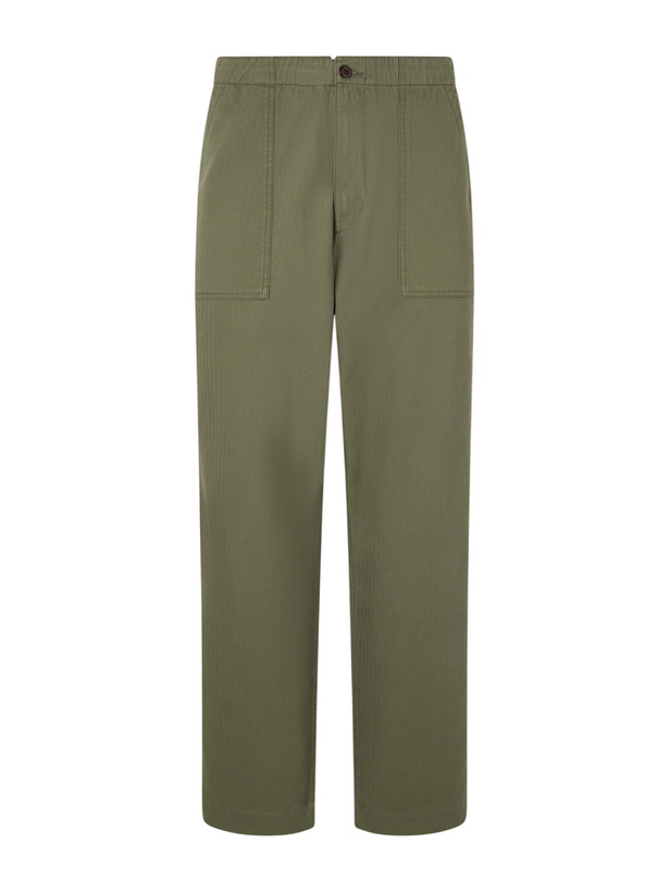 Photo: Drake's - Straight-Leg Cotton-Blend Cargo Trousers - Green