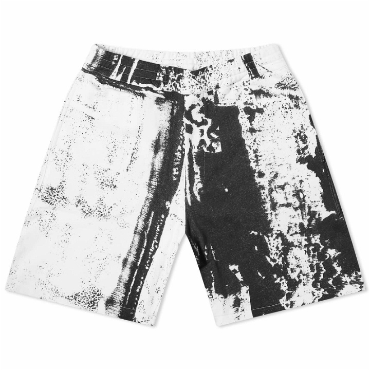 Photo: Alexander McQueen Men's Fold Print Sweat Shorts in White/Black