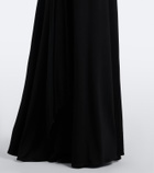 David Koma Draped floral-appliqué gown