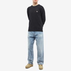 Maison Kitsuné Men's Baby Fox Patch Cosy Crew Knit in Black