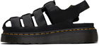Dr. Martens Black Wrenlie Grizzly Leather Fisherman Sandals
