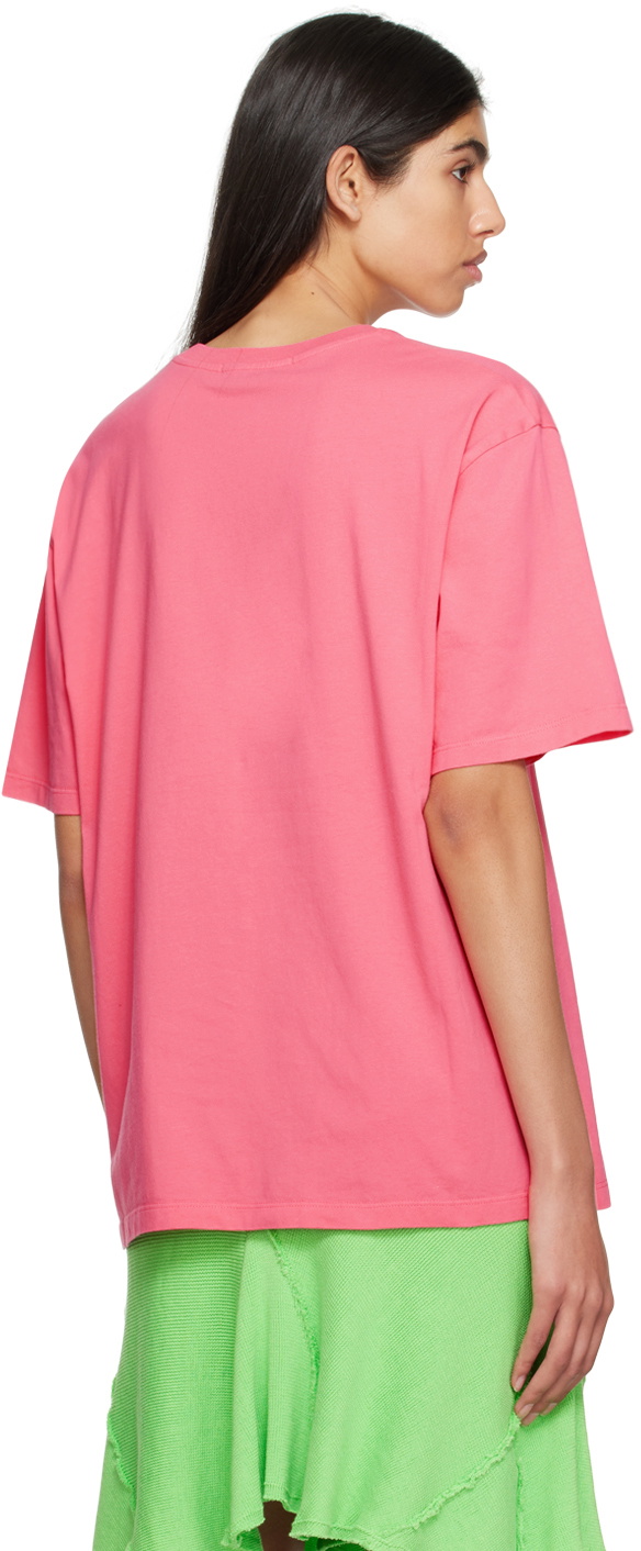 MSGM Pink College Cat T-Shirt MSGM