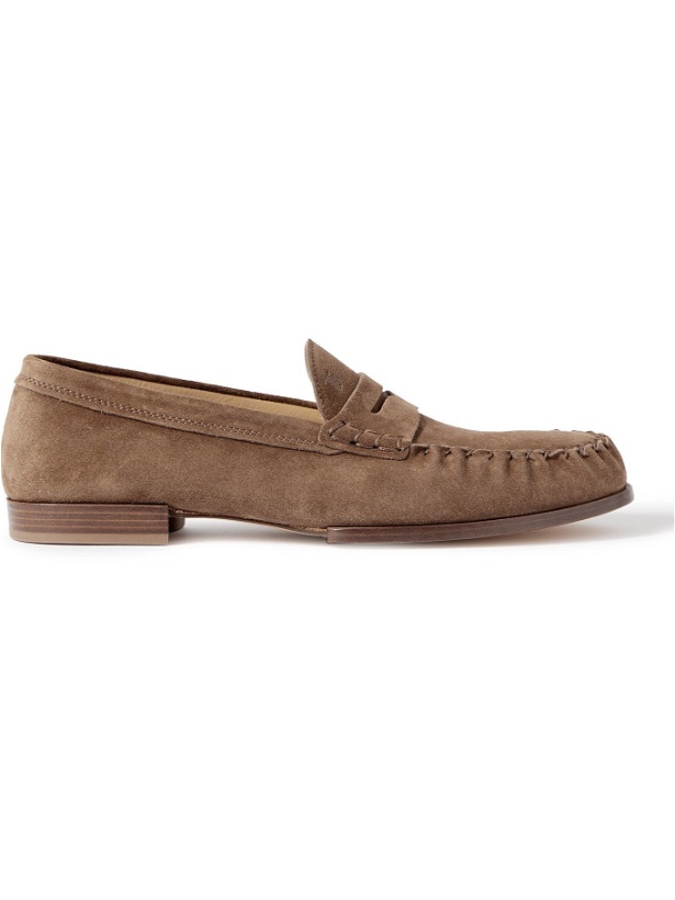 Photo: TOD'S - Suede Penny Loafers - Brown