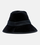 Valentino VLogo velvet-trimmed cotton hat