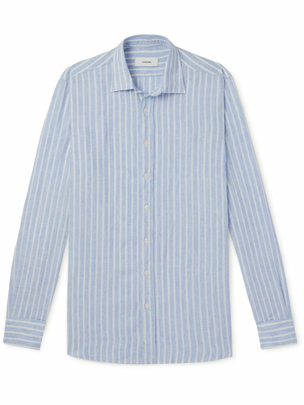 Photo: Lardini - Striped Linen Shirt - Blue