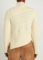 Staud Sidney Cable-knit Wool-blend Jumper Ivory