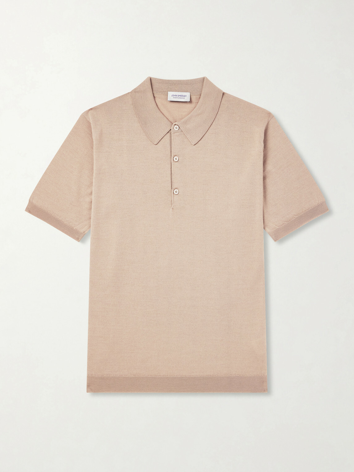 John Smedley - Macloud Knitted Merino Wool Polo Shirt - Neutrals