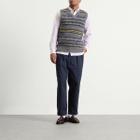 Beams Plus Men's Fair Isle Knit Vest in Grey