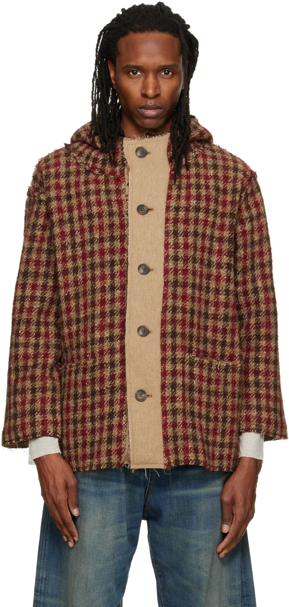 R13 Red Oversized Hooded Jacket