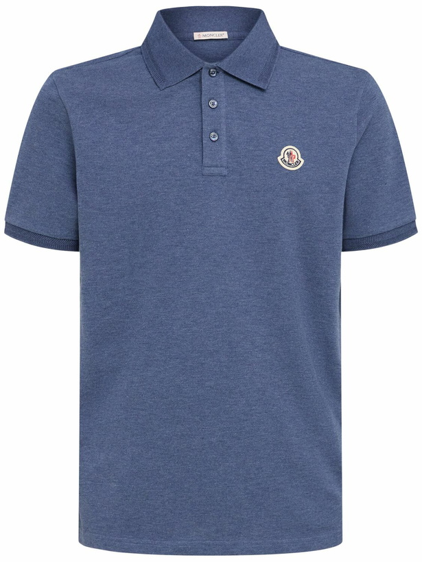 Photo: MONCLER Logo Patch Cotton Piquet Polo Shirt