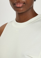 Courrèges Scube one Shoulder Cotton T-shirt White
