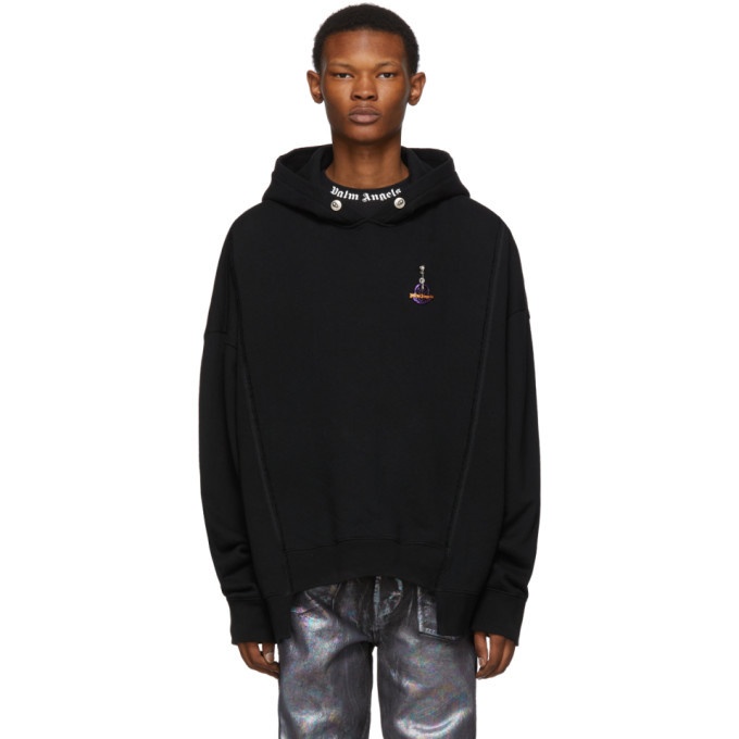 Photo: Moncler Genius 8 Moncler Palm Angels Black Constructed Hoodie