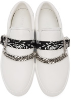 AMIRI White Bandana Chain Slip-On Sneakers