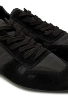 Rick Owens Panelled Nylon and Suede Sneakers Black