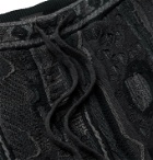 KAPITAL - Boro Tapered Cotton-Blend Jacquard Sweatpants - Black
