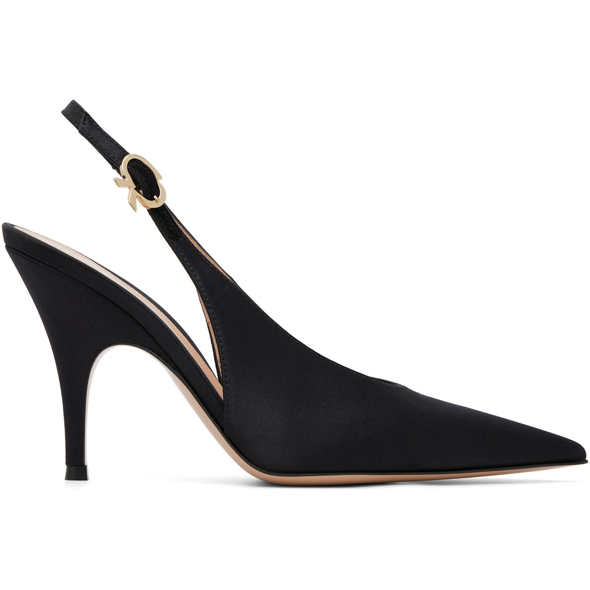 Gianvito Rossi Black Sofia Sling Heels