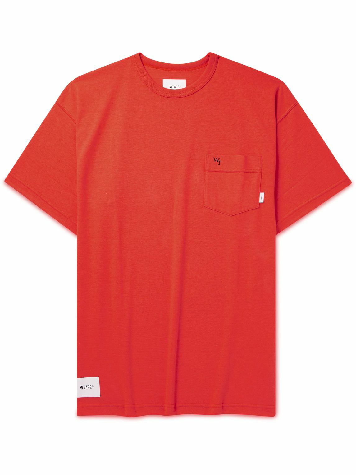 WTAPS - Logo-Embroidered Cotton-Blend Jersey T-Shirt - Orange WTAPS