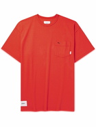 WTAPS - Logo-Embroidered Cotton-Blend Jersey T-Shirt - Orange