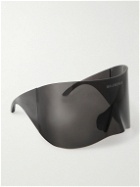 Balenciaga - Oversized Rimless Wrap-Around Acetate Sunglasses