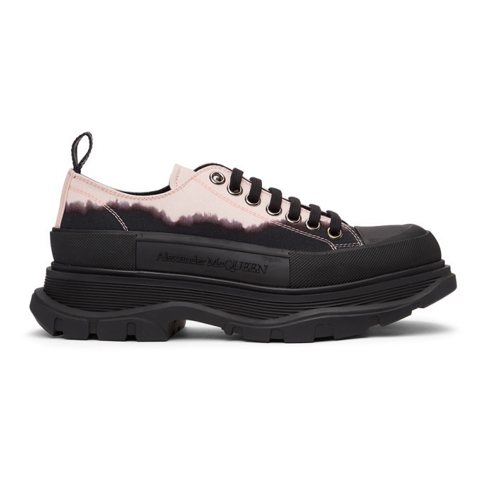 Photo: Alexander McQueen Black and Pink Dipped Tread Slick Sneakers